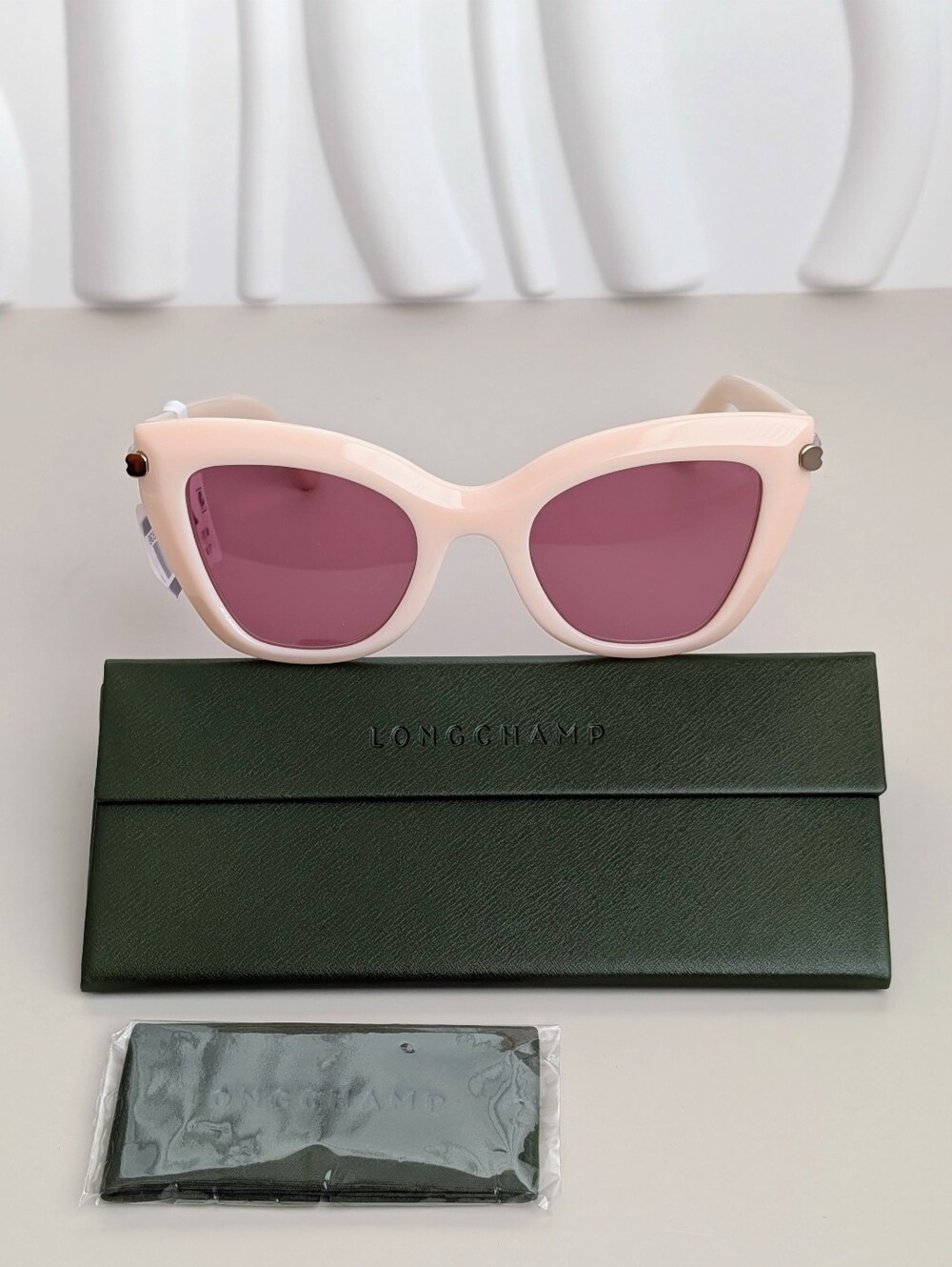 Longchamp Women's Pink Cat-Eye Sunglasses with Rose Lenses
